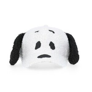 Peanuts Snoopy Girls Baseball Cap White Sherpa 3D Ears Snapback